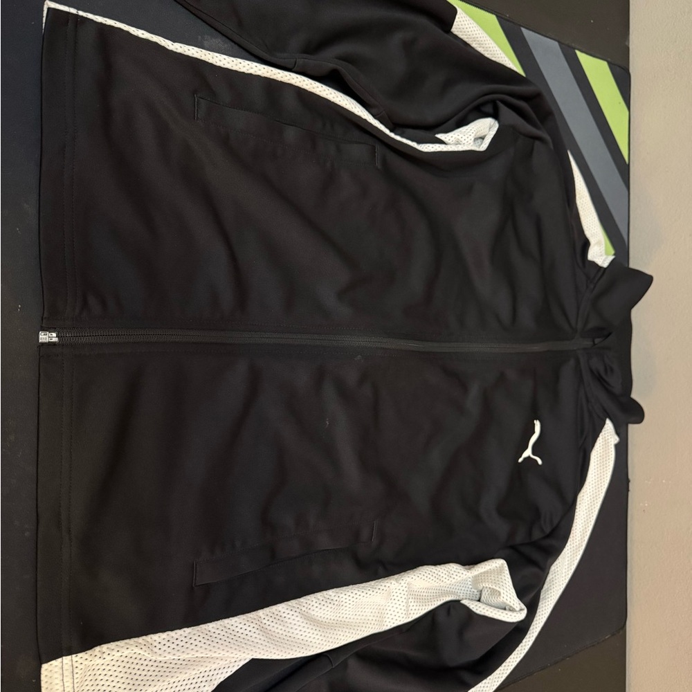 Puma Tracksuit Jacket Black White Men Size Small